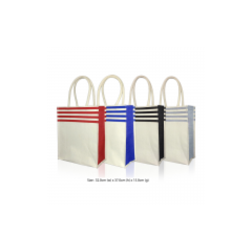 STRIPE JUTE COTTON SMALL BAG 212