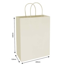 WHITE KRAFT PAPER BAG L (TWISTED HANDLE) 
