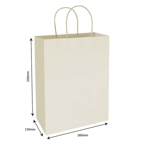 WHITE KRAFT PAPER BAG L (TWISTED HANDLE) 