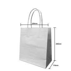 WHITE KRAFT PAPER BAG S (TWISTED HANDLE) 