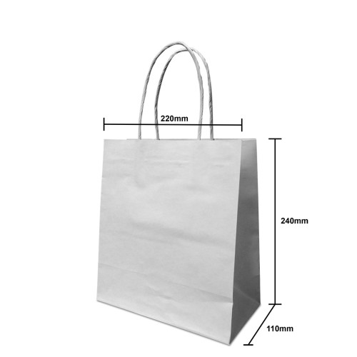 WHITE KRAFT PAPER BAG S (TWISTED HANDLE) 
